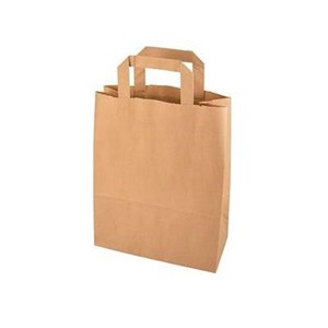 TORBA BRĄZOWA PAPIEROWA UCHWYT 28X16X35